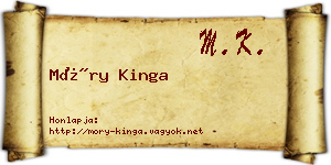 Móry Kinga névjegykártya